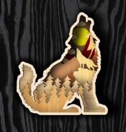 Multilayer Dog L0000612 file cdr and dxf pdf free vector download for laser cut