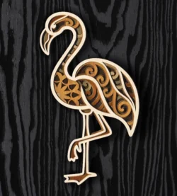 Multilayer Flamingos L0000635 file cdr and dxf pdf free vector download for laser cut