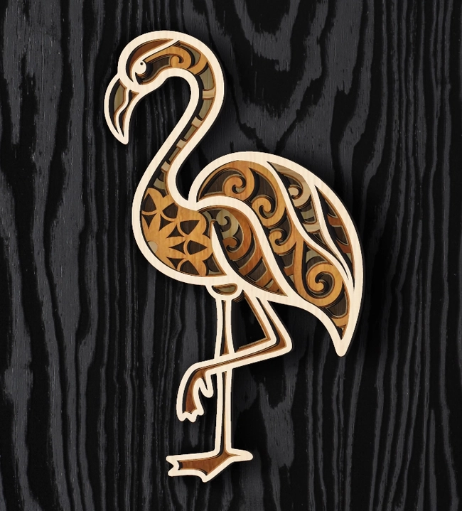 multilayer flamingos l0000635 file cdr and dxf pdf free vector download for laser cut