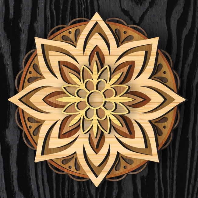 multilayer mandala l0000695 file cdr and dxf pdf free vector download for laser cut