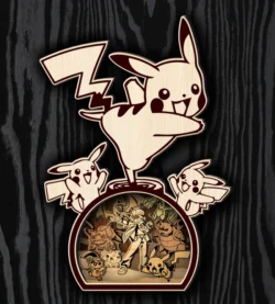 Multilayer pokemon E0024882 file cdr and dxf free vector download for laser engraving machines