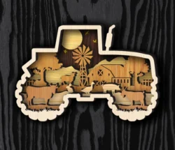 Multilayer Tractor L0000605 file cdr and dxf pdf free vector download for laser cut