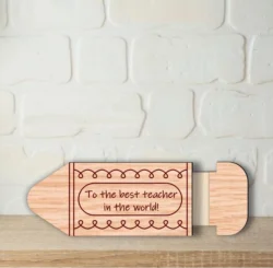 Pencil Teacher Gift Card Holder L0000650 file cdr and dxf pdf free vector download for laser cut