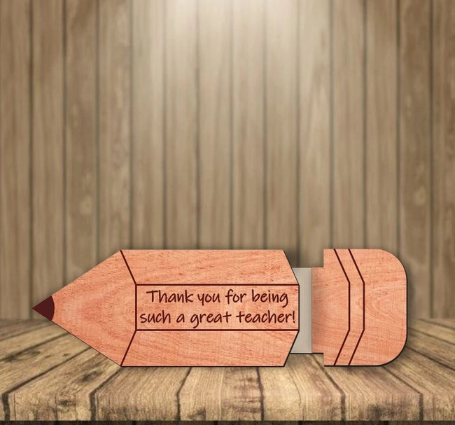 pencil teacher gift card holder l0000663 file cdr and dxf pdf free vector download for laser cut
