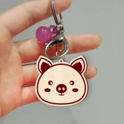 Pig Face Keychain L0000481 file cdr and dxf pdf free vector download for laser cut