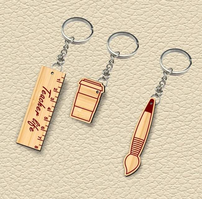teacher keychain l0000647 file cdr and dxf pdf free vector download for laser cut