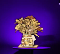 Vase with flowers E0024889 file cdr and dxf free vector download for laser cut