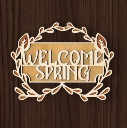 Welcome Spring Door Hanger L0000585 file cdr and dxf pdf free vector download for laser cut