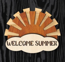 Welcome Summer Door Hanger L0000588 file cdr and dxf pdf free vector download for laser cut