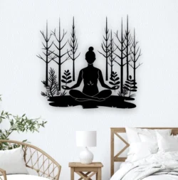 Women Meditation Yoga Wall Decor L0000693 file cdr and dxf free vector download for laser cut plasma