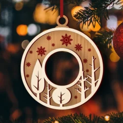 Alphabet O Christmas Ornament E0024921 file cdr and dxf pdf free vector download for laser cut