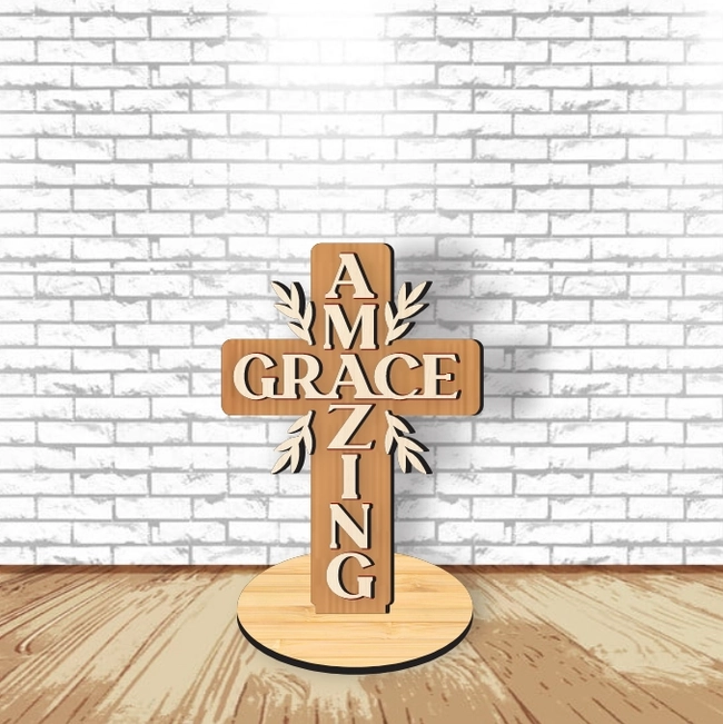 amazing grace cross christian standing l0000843 file cdr and dxf pdf free vector download for laser cut