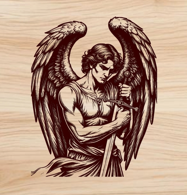 angel michael l0000780 file cdr and dxf free vector download for laser engraving machines