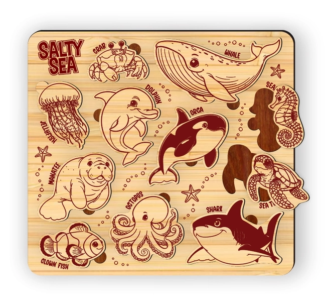 animal sea puzzle l0000736 file cdr and dxf pdf free vector download for laser cut