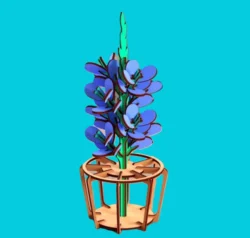 Bluebonnet and vase E0024898 file cdr and dxf free vector download for laser cut