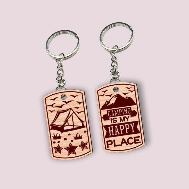 camping keychain l0000772 file cdr and dxf pdf free vector download for laser cut