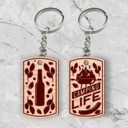 Camping Keychain L0000773 file cdr and dxf pdf free vector download for laser cut