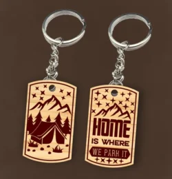Camping Keychain L0000794 file cdr and dxf pdf free vector download for laser cut