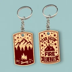 Camping Keychain L0000812 file cdr and dxf pdf free vector download for laser cut