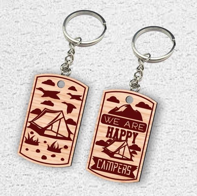 camping keychain l0000814 file cdr and dxf pdf free vector download for laser cut