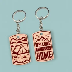 Camping Keychain L0000829 file cdr and dxf pdf free vector download for laser cut