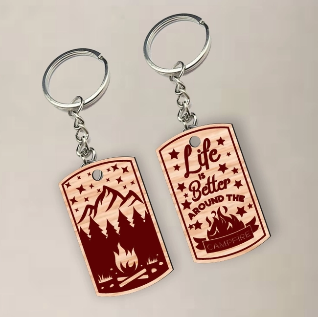 camping keychain l0000831 file cdr and dxf pdf free vector download for laser cut