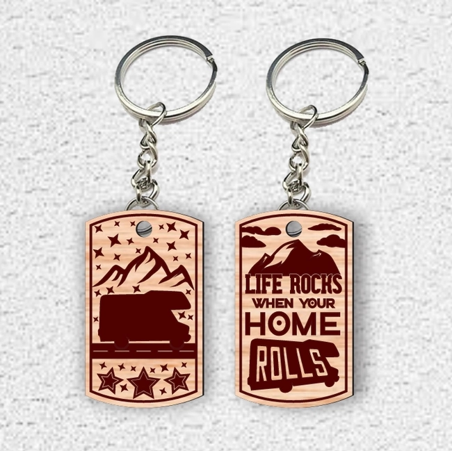 camping keychain l0000848 file cdr and dxf pdf free vector download for laser cut
