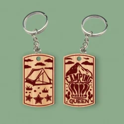Camping Queen Keychain L0000777 file cdr and dxf pdf free vector download for laser cut