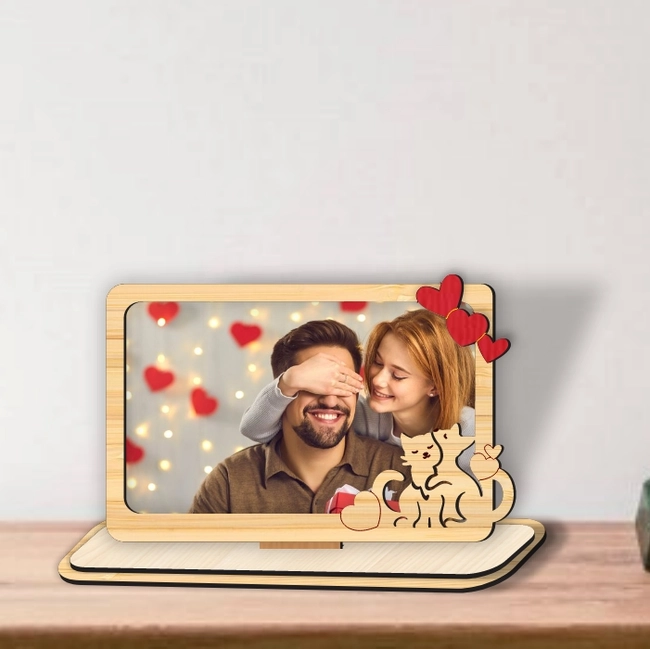 cat valentine photo frame l0000864 file cdr and dxf pdf free vector download for laser cut