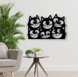 Cat Wall Decor L0000739 file cdr and dxf free vector download for laser cut plasma