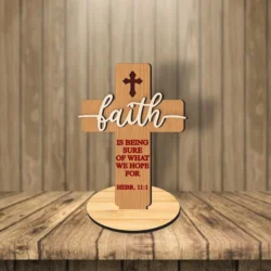 Faith Cross Christian Standing L0000827 file cdr and dxf pdf free vector download for laser cut