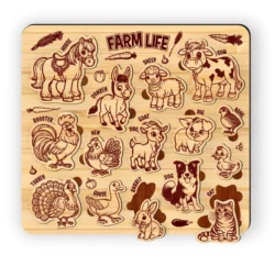 Farm Life Puzzle L0000734 file cdr and dxf pdf free vector download for laser cut