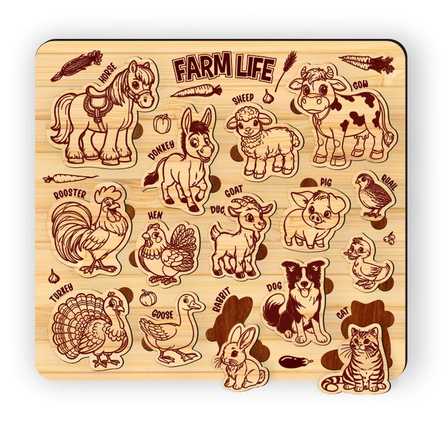 Farm Life Puzzle L0000734 file cdr and dxf pdf free vector download for laser cut 5 farm life puzzle l0000734 file cdr and dxf pdf free vector download for laser cut
