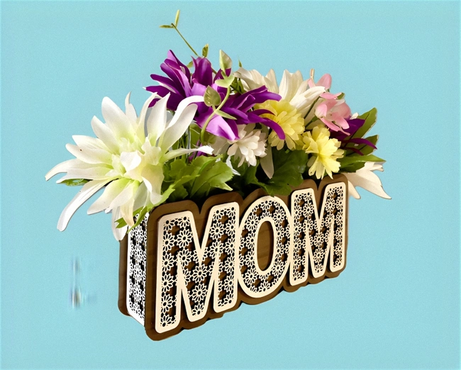 Flower basket for mom E0024936 file cdr and dxf pdf free vector download for laser cut