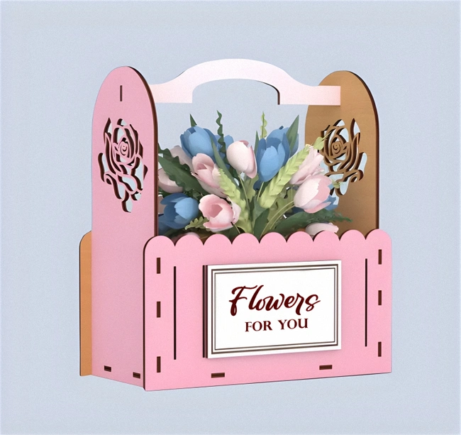 Flower box for mom E0024946 file cdr and dxf pdf free vector download for laser cut
