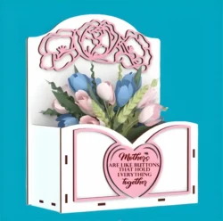Flower box for mom E0024947 file cdr and dxf pdf free vector download for laser cut