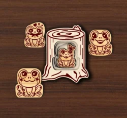 Frog Counting Puzzle L0000835 file cdr and dxf pdf free vector download for laser cut