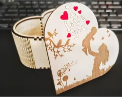 Heart gift box for mom E0024938 file cdr and dxf pdf free vector download for laser cut