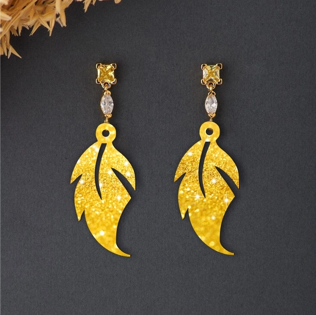 leaf earrings l0000819 file cdr and dxf pdf free vector download for laser cut