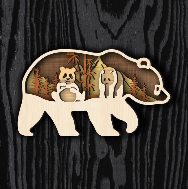 Multilayer Panda L0000742 file cdr and dxf pdf free vector download for laser cut 5 multilayer panda l0000742 file cdr and dxf pdf free vector download for laser cut