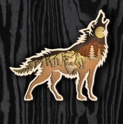 Multilayer Wolf L0000747 file cdr and dxf pdf free vector download for laser cut