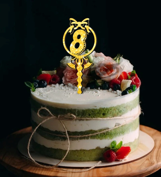 number 8 cake topper l0000783 file cdr and dxf pdf free vector download for laser cut