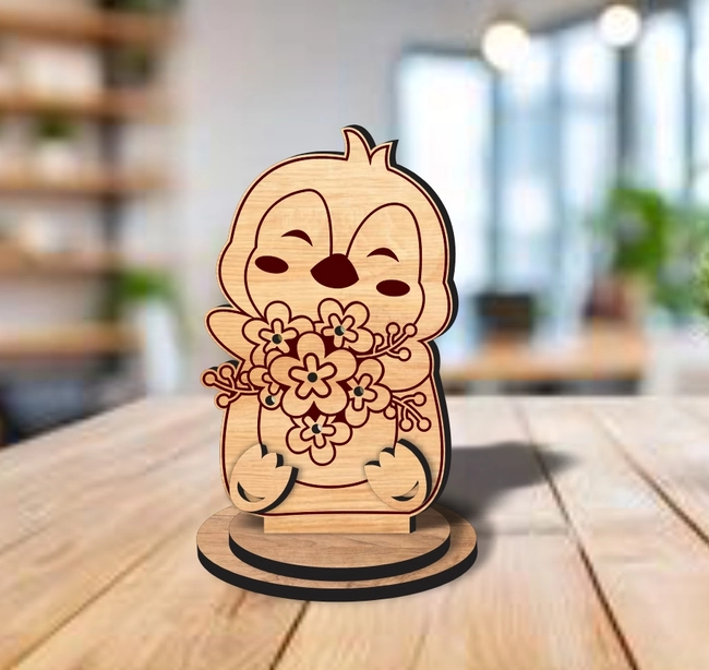 penguins flower holder l0000800 file cdr and dxf pdf free vector download for laser cut