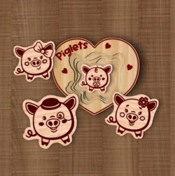 Piglets Counting Puzzle L0000832 file cdr and dxf pdf free vector download for laser cut