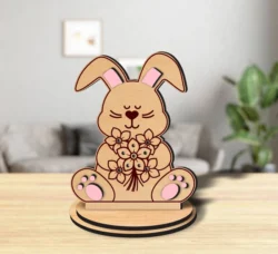 Rabbit Flower Holder L0000811 file cdr and dxf pdf free vector download for laser cut
