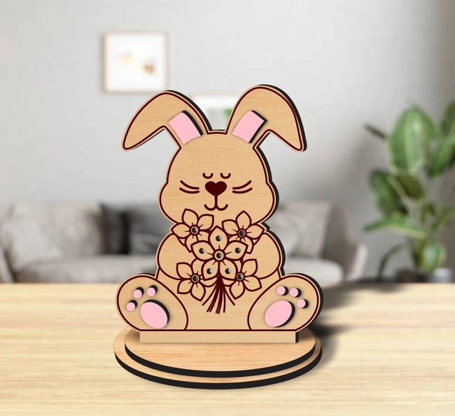 rabbit flower holder l0000811 file cdr and dxf pdf free vector download for laser cut