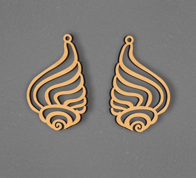 sea shell earrings l0000840 file cdr and dxf pdf free vector download for laser cut