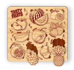 Tasty Fruits Puzzle L0000737 file cdr and dxf pdf free vector download for laser cut
