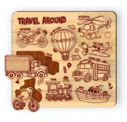 Transportation Puzzle L0000738 file cdr and dxf pdf free vector download for laser cut