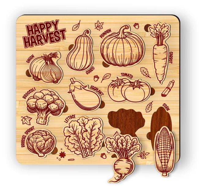 vegetable puzzle l0000735 file cdr and dxf pdf free vector download for laser cut